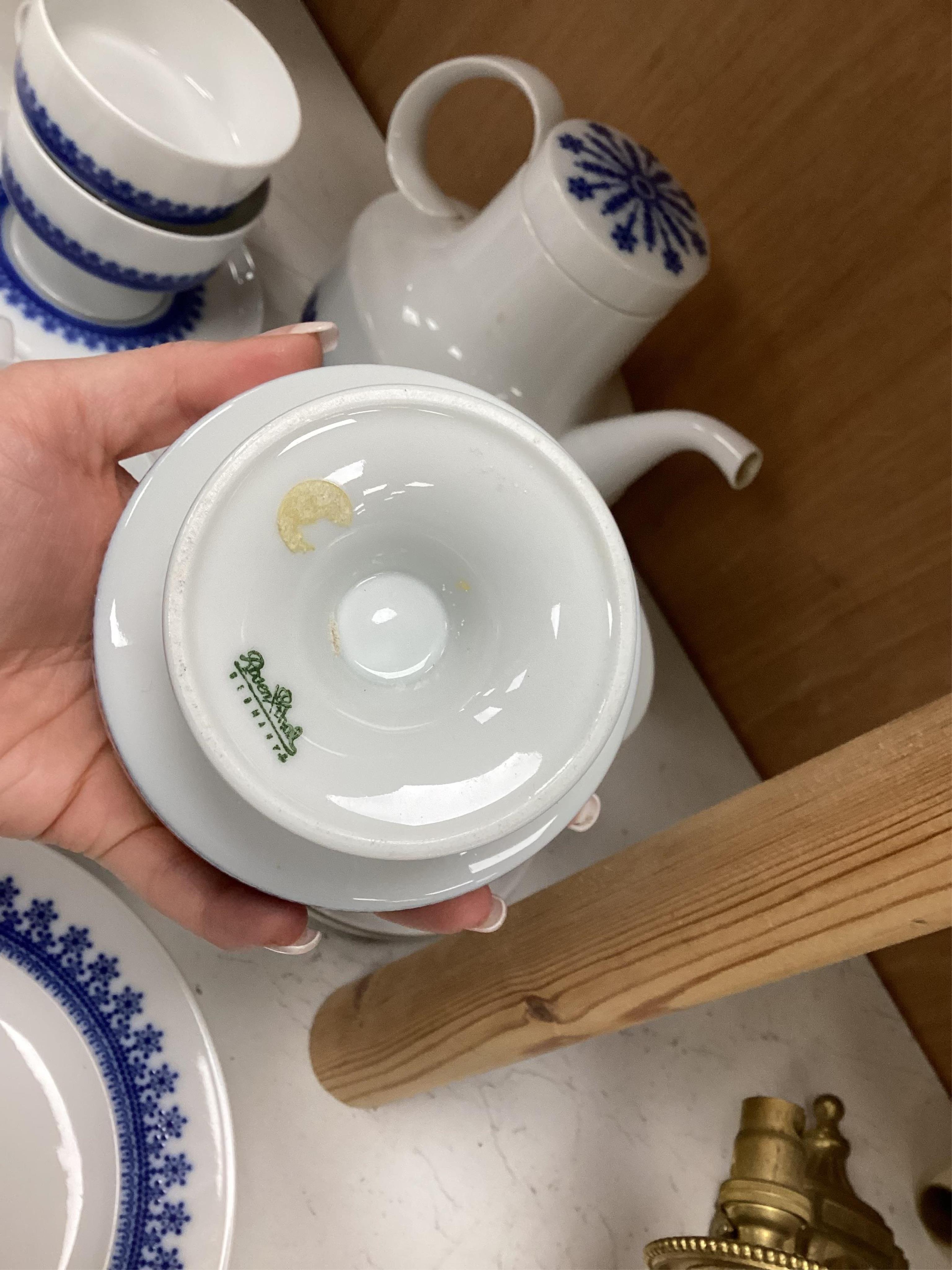 A Tapio Wirkkala for Rosenthal Diadem blue patterned tea set